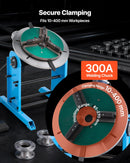 VEVOR rotējošais metināšanas pozicionētājs, 200 kg celtspēja, –45° līdz 90° slīpuma leņķis, metināšanas rotācijas galds ar 0,5–5 apgr./min ātruma regulēšanu, elektriskā vadība un kājas pedālis, paredzēts griešanai, slīpēšanai un montāžai