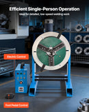 VEVOR rotējošais metināšanas pozicionētājs, 300 kg celtspēja, –45° līdz 90° slīpuma leņķis, metināšanas rotācijas galds ar 0,2–2,5 apgr./min ātruma regulēšanu, elektriskā vadība un kājas pedālis griešanai, slīpēšanai un montāžai