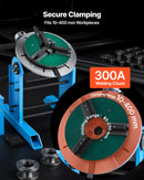 VEVOR rotējošais metināšanas pozicionētājs, 300 kg celtspēja, –45° līdz 90° slīpuma leņķis, metināšanas rotācijas galds ar 0,2–2,5 apgr./min ātruma regulēšanu, elektriskā vadība un kājas pedālis griešanai, slīpēšanai un montāžai