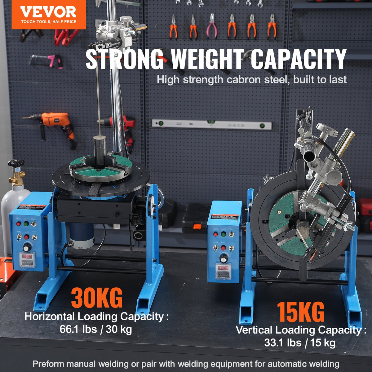VEVOR pöörlev keevituspositsioneerija 30 kg, 0–90°, 1–12 p/min, 80 W, 315 mm padruniga