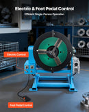 VEVOR rotējošais metināšanas pozicionētājs, 500 kg celtspēja, –45° līdz 90° slīpuma leņķis, metināšanas rotācijas galds ar 0,2–2 apgr./min ātruma regulēšanu, elektriskā vadība un kājas pedālis griešanai, slīpēšanai un montāžai