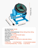 VEVOR rotējošais metināšanas pozicionētājs, 500 kg celtspēja, –45° līdz 90° slīpuma leņķis, metināšanas rotācijas galds ar 0,2–2 apgr./min ātruma regulēšanu, elektriskā vadība un kājas pedālis griešanai, slīpēšanai un montāžai