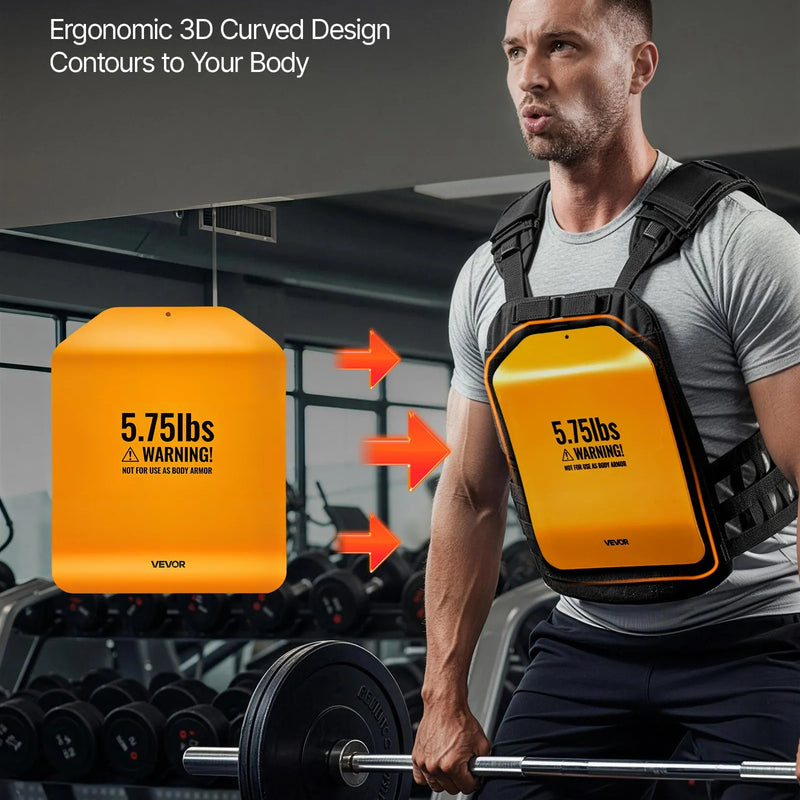 VEVOR svaru plāksnes svaru vestei 2,6 kg pāris, tērauda taktiskās svara plāksnes ar ergonomisku izliekumu spēka un izturības treniņiem