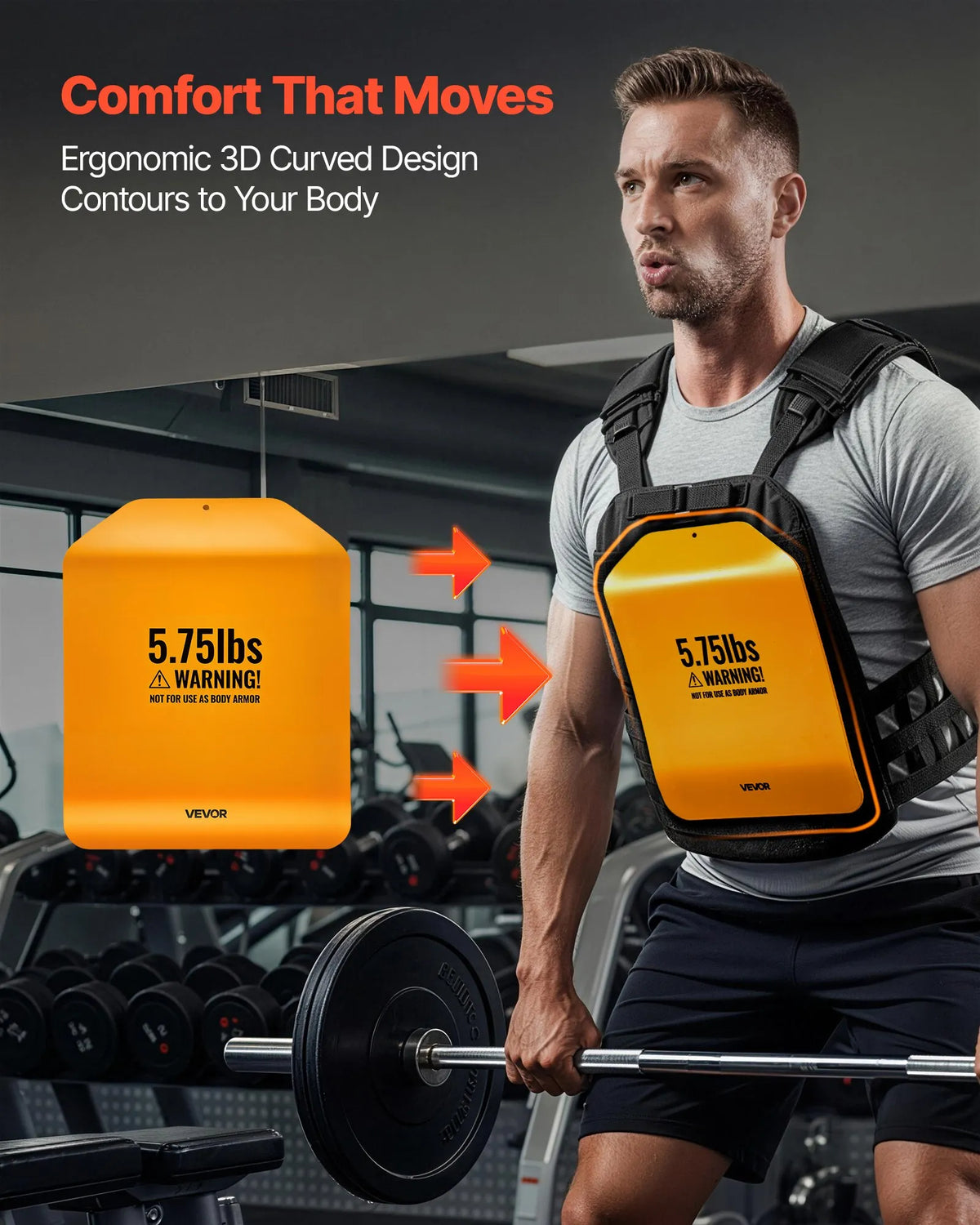 VEVOR Weight Plates for Dumbbells 2.6 kg, Pair, Steel, with Ergonomic Curve