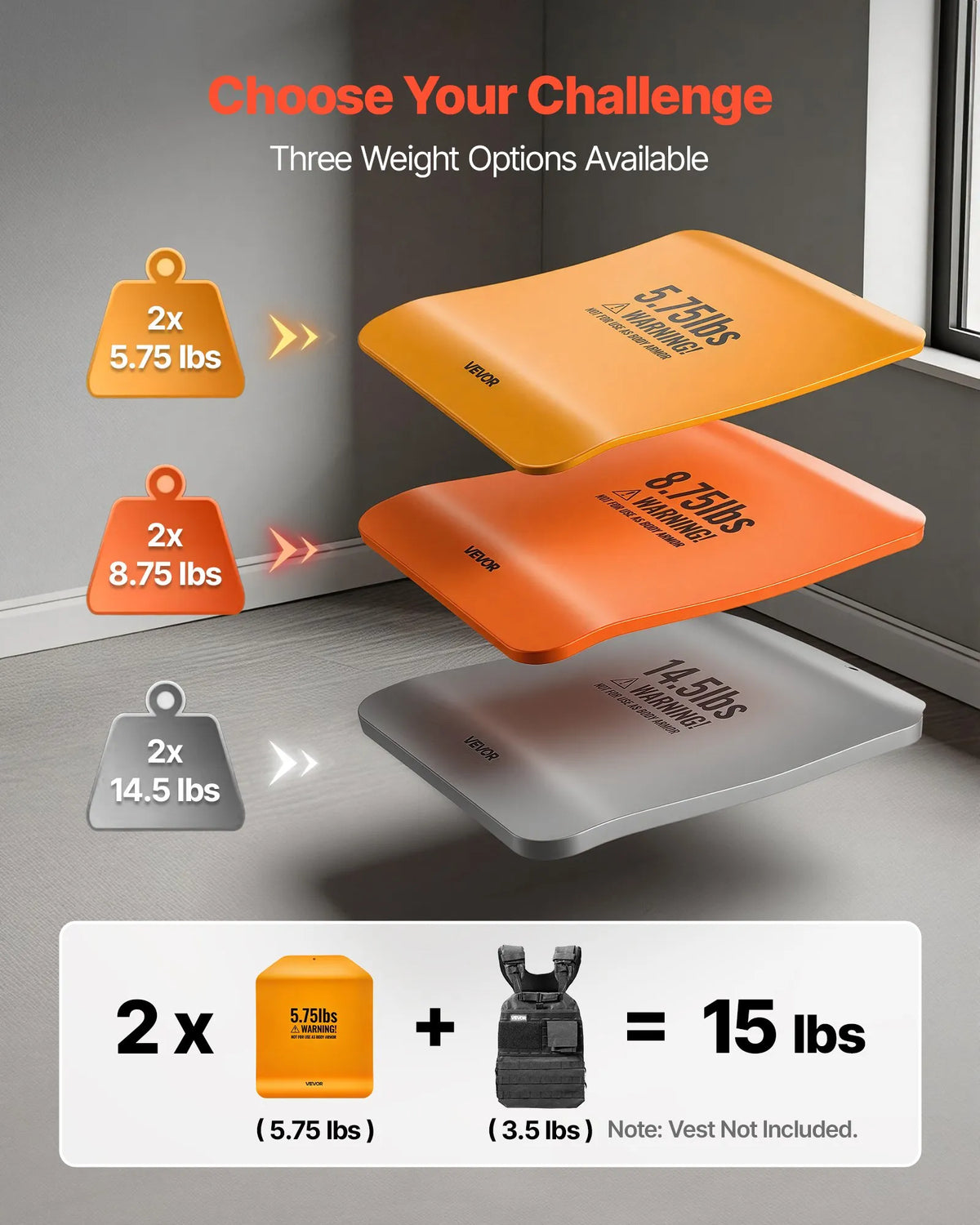 VEVOR Weight Plates for Dumbbells 2.6 kg, Pair, Steel, with Ergonomic Curve