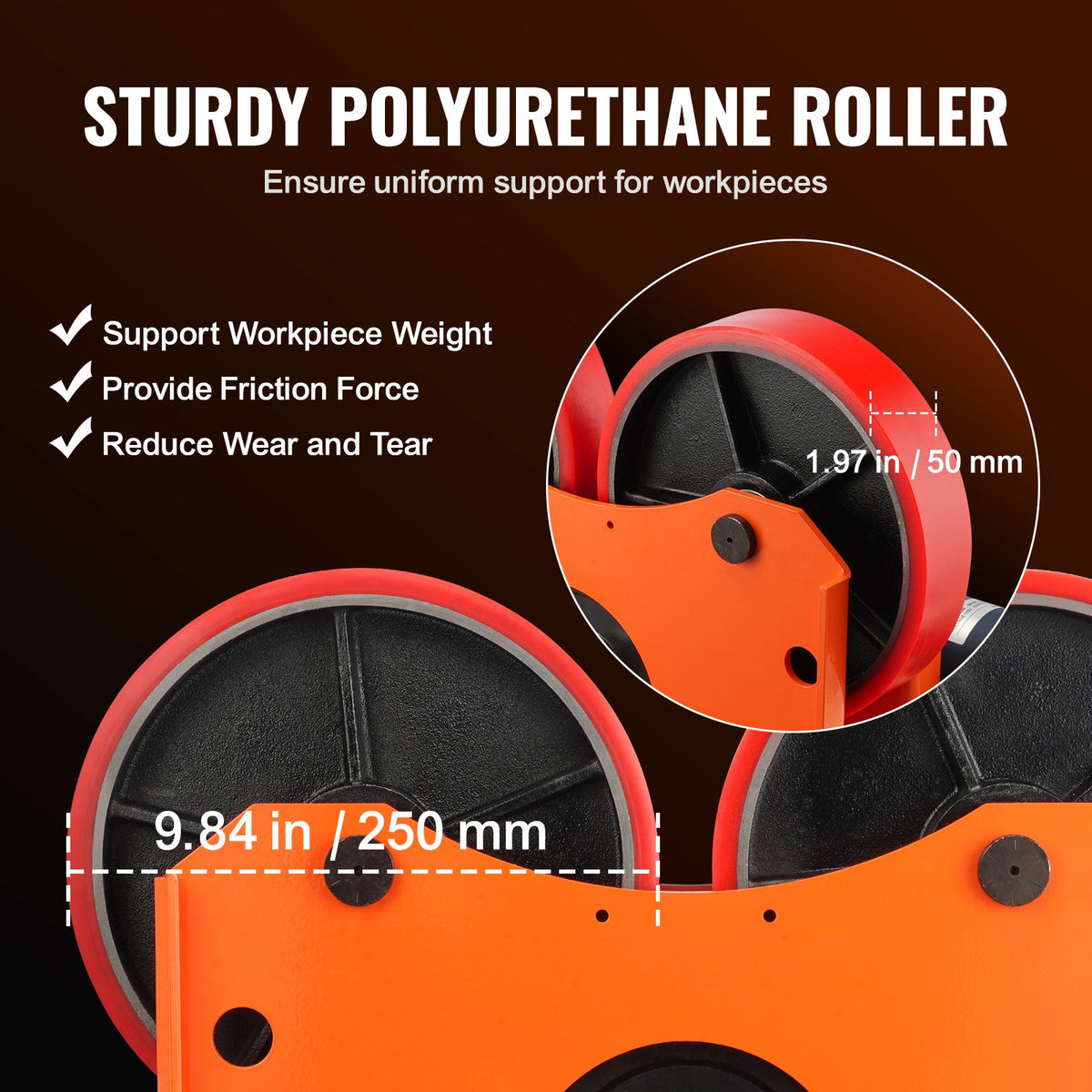 VEVOR Welding Rotator Rolls 1000 kg, Ø 25–1400 mm, 80–1600 mm/min, with Synchronized Control