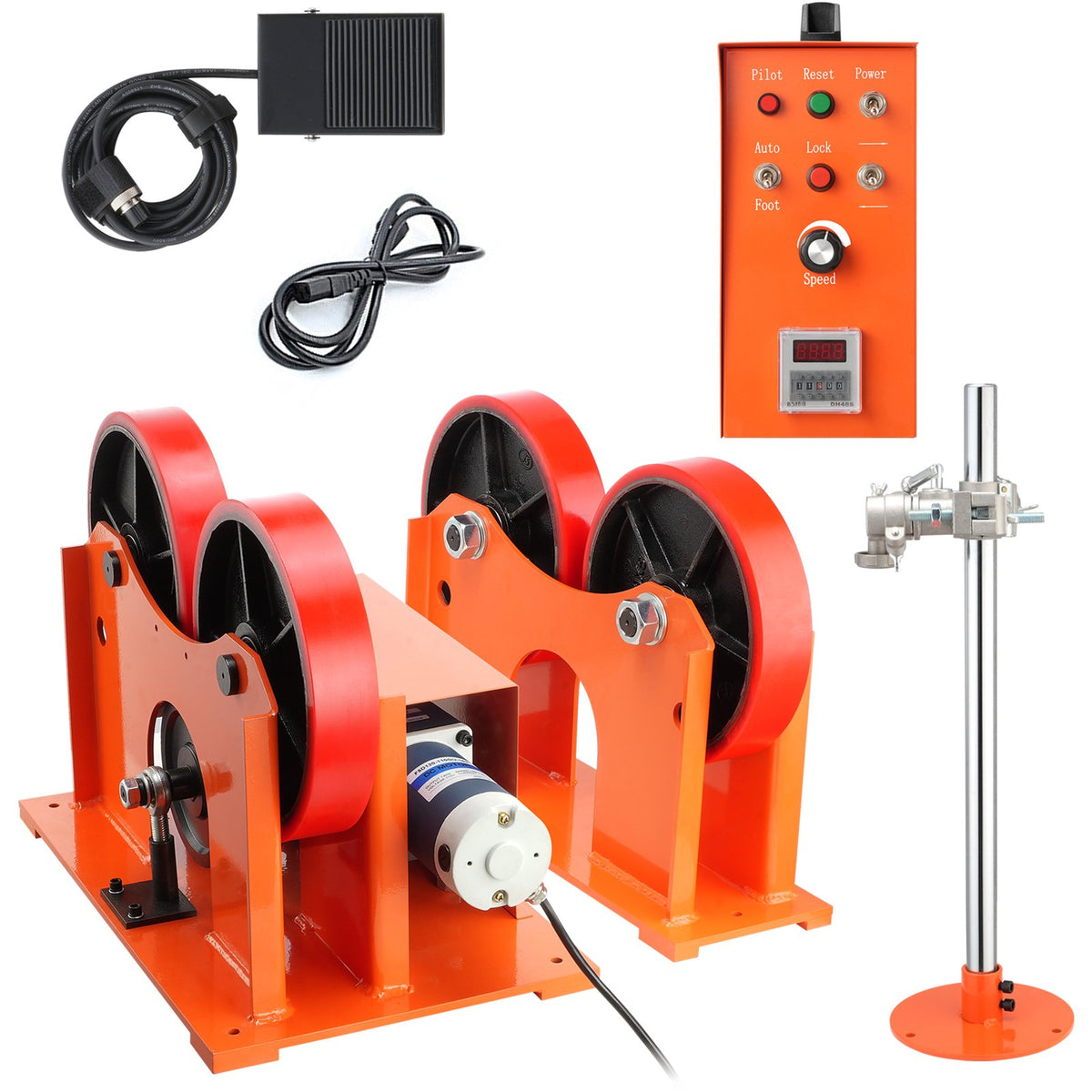 VEVOR Welding Rotator Rolls 1000 kg, Ø 25–1400 mm, 80–1600 mm/min, with Synchronized Control