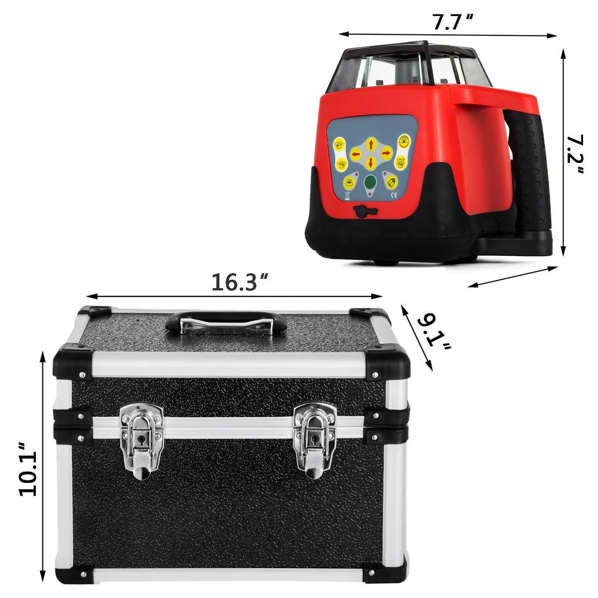 VEVOR Rotating Self-Levelling Red Laser Level with Automatic Rotation, Kit with Receiver, Remote Control and Transport Case