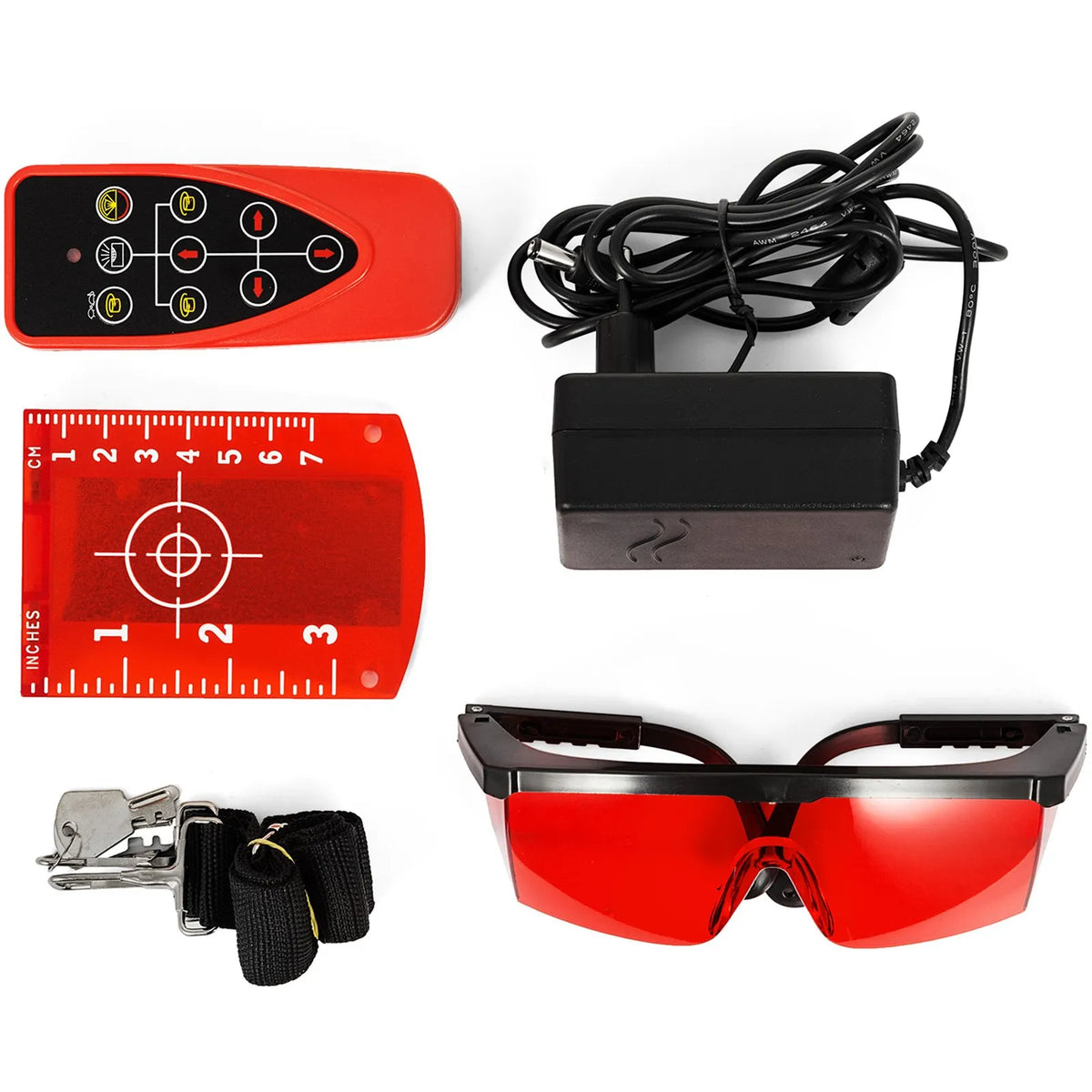 VEVOR Rotating Self-Levelling Red Laser Level with Automatic Rotation, Kit with Receiver, Remote Control and Transport Case