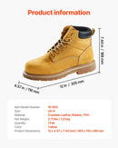 42_VEVOR darba zābaki ar tērauda purngalu, izmērs UK 8 (ES 42), ūdensizturīgi vīriešu darba zābaki ar neslīdošu gumijas zoli, viegli un elpojoši, piemēroti rūpniecības un būvniecības darbiem, brūni dzelteni