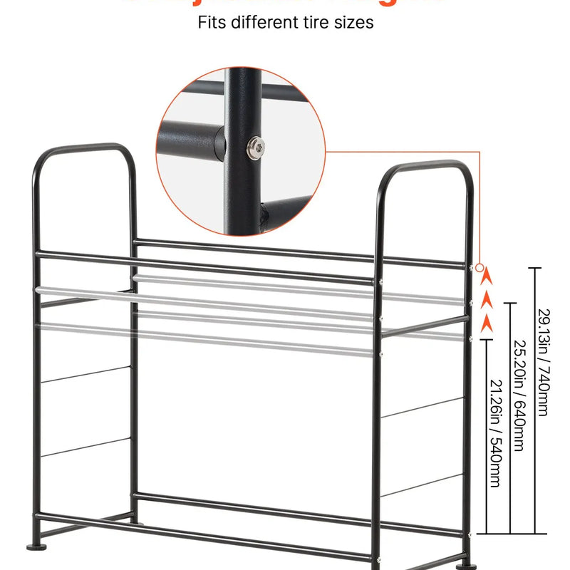 Riepu plaukts ar 2 plauktiem līdz 8 standarta riepām