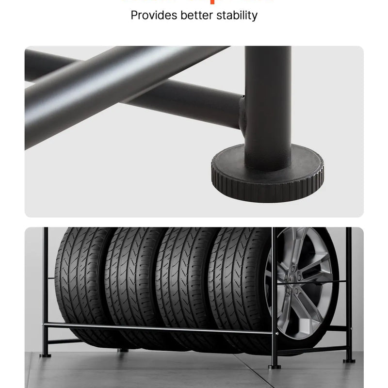 Riepu plaukts ar 2 plauktiem līdz 8 standarta riepām