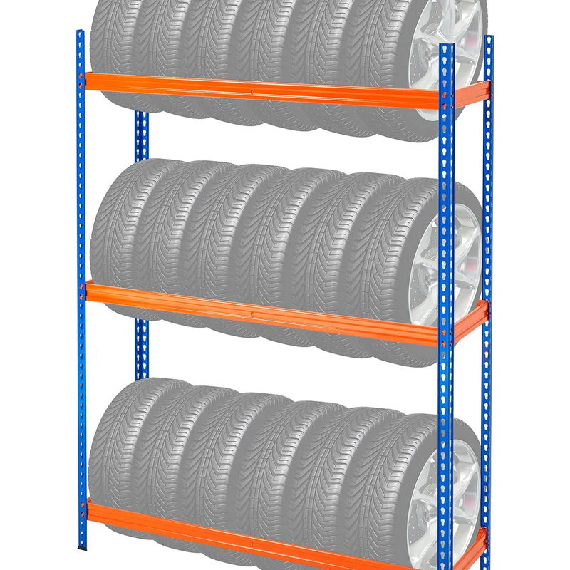 Riepu plaukts ar 3 plauktiem – ietilpība līdz 18 standarta riepām