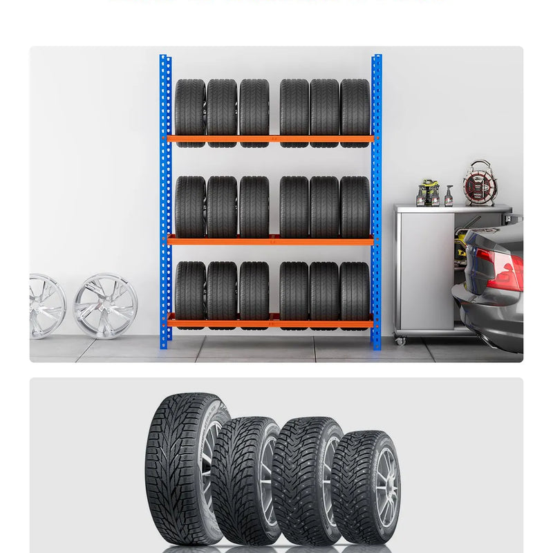 Riepu plaukts ar 3 plauktiem – ietilpība līdz 18 standarta riepām