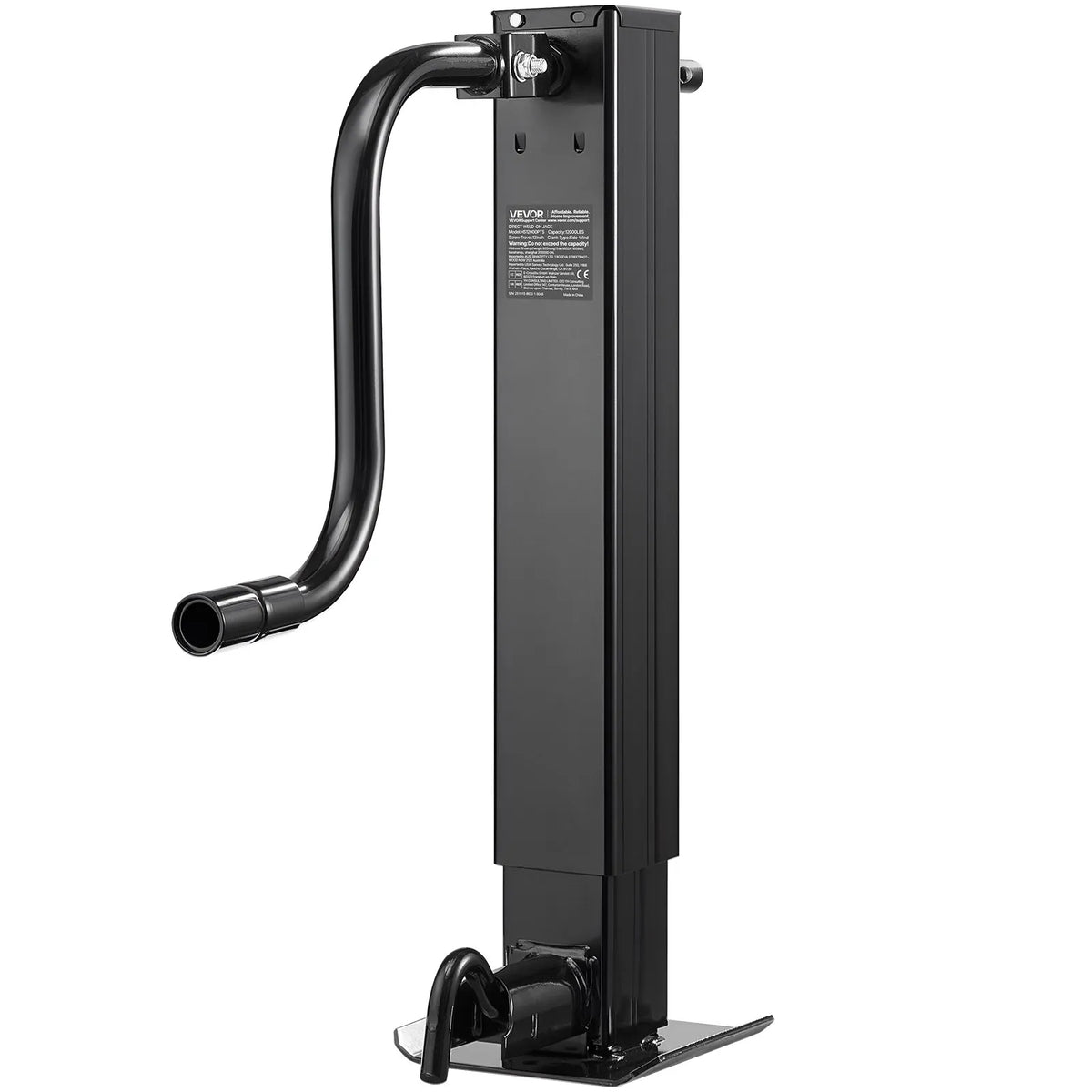 VEVOR Heavy-Duty Trailer Jack 5443 kg, Side Handle Square Direct Hitch Jack with Crank Handle, Adjustable Drop Leg, 674 mm Lift Stroke for Caravans, Utility and Boat Trailers