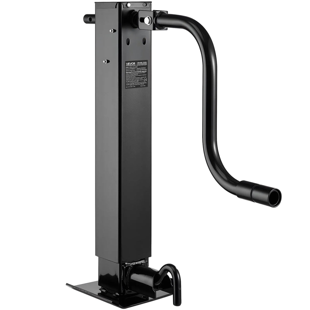 VEVOR Heavy-Duty Trailer Jack 5443 kg, Side Handle Square Direct Hitch Jack with Crank Handle, Adjustable Drop Leg, 674 mm Lift Stroke for Caravans, Utility and Boat Trailers