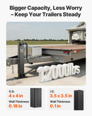 VEVOR smagas slodzes piekabes domkrats 5443 kg, sānu roktura kvadrātveida tiešai piekausēšanai paredzēts domkrats ar kloķa rokturi, regulējama nolaižama kāja, pacelšanas gājiens 674 mm kemperu, utilitāro un jahtu piekabēm