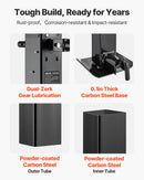 VEVOR smagas slodzes piekabes domkrats 5443 kg, sānu roktura kvadrātveida tiešai piekausēšanai paredzēts domkrats ar kloķa rokturi, regulējama nolaižama kāja, pacelšanas gājiens 674 mm kemperu, utilitāro un jahtu piekabēm