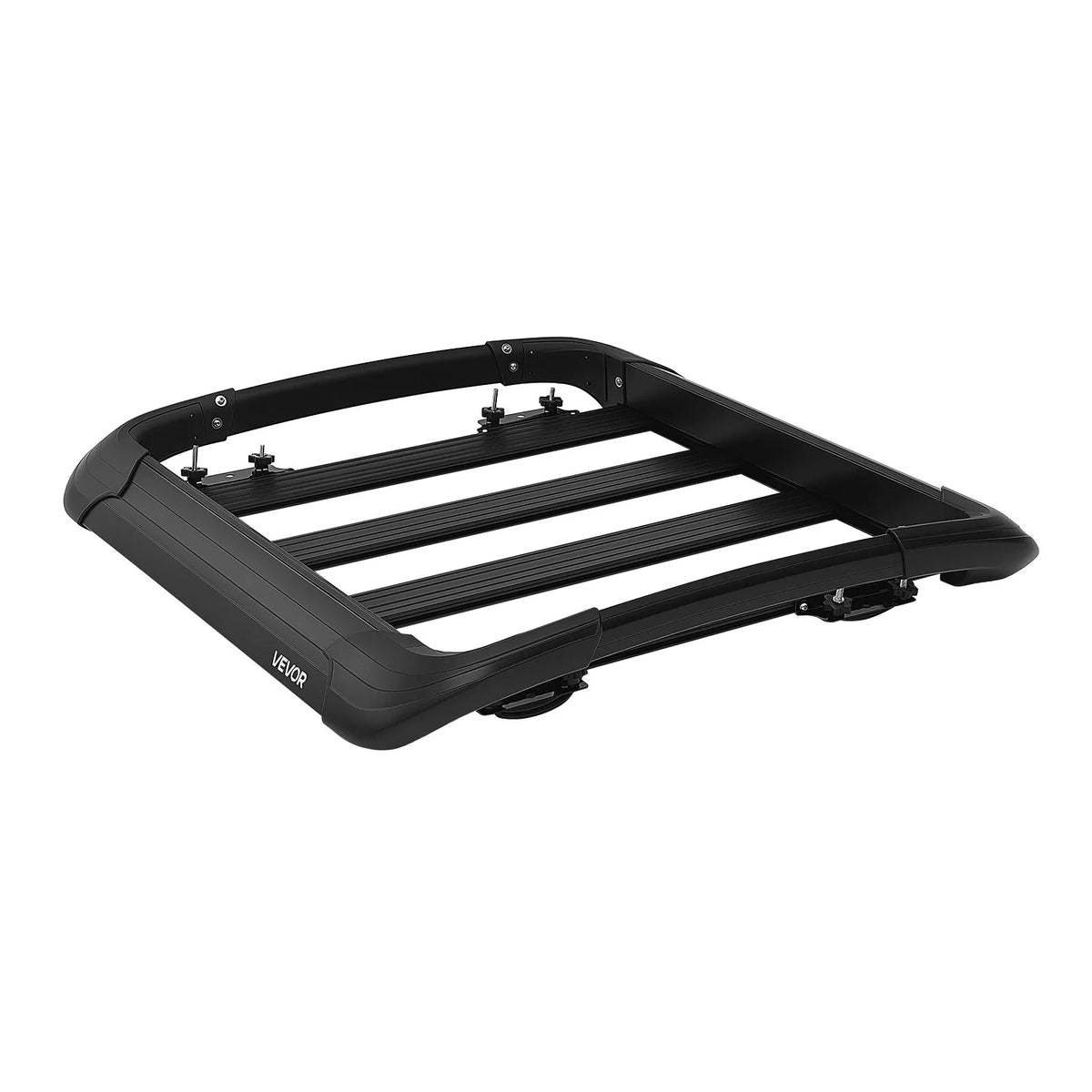 VEVOR Roof Cargo Basket, 965 × 965 × 142 mm, Universal Heavy-Duty Roof Cargo Basket, Load Capacity up to 68 kg, All-Weather Car Roof Rack Carrier, Fits Cross Bars up to 90 × 50 mm, for SUVs and Pickup Trucks