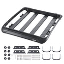 VEVOR jumta bagāžnieka grozs 1219 × 1016 × 142 mm, universāls auto jumta bagāžas turētājs no pretrūsas leģētā tērauda ar vēja deflektoru un 104 mm augstām malām, slodze līdz 68 kg, piemērots SUV un vieglajām automašīnām - ZEMLETES.LV