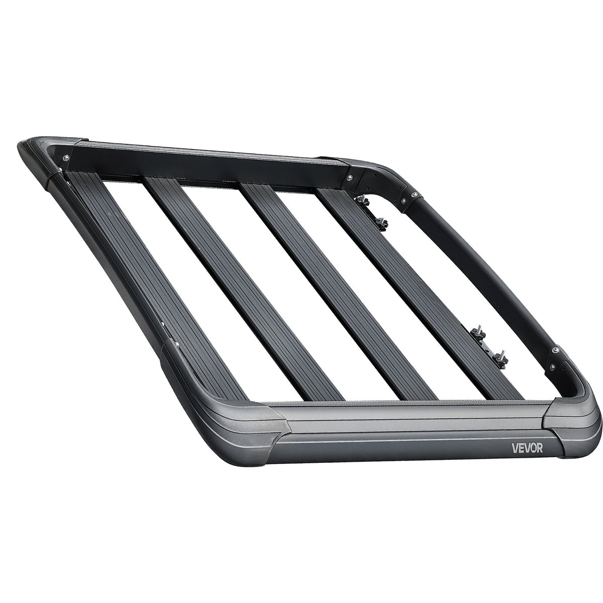 VEVOR jumta bagāžnieka grozs 1219 × 1016 × 142 mm, universāls auto jumta bagāžas turētājs no pretrūsas leģētā tērauda ar vēja deflektoru un 104 mm augstām malām, slodze līdz 68 kg, piemērots SUV un vieglajām automašīnām - ZEMLETES.LV