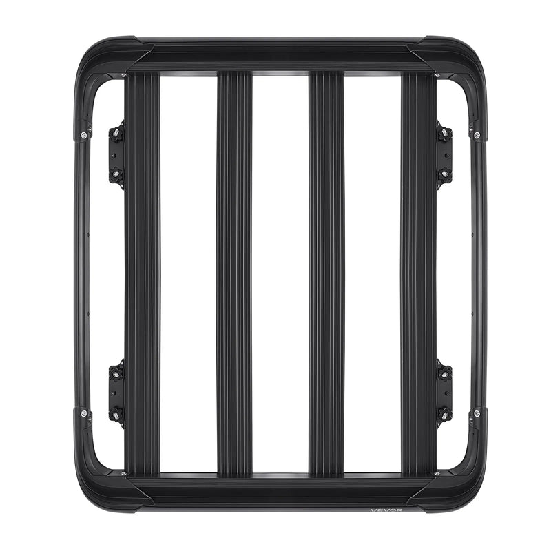 VEVOR jumta bagāžnieka grozs 1219 × 1016 × 142 mm, universāls auto jumta bagāžas turētājs no pretrūsas leģētā tērauda ar vēja deflektoru un 104 mm augstām malām, slodze līdz 68 kg, piemērots SUV un vieglajām automašīnām - ZEMLETES.LV