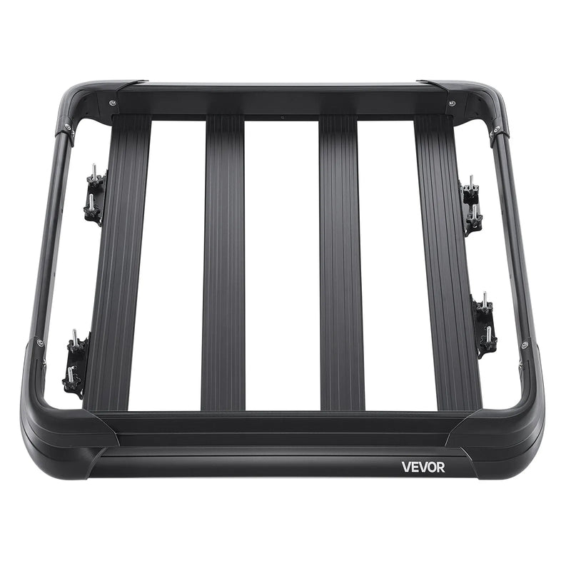 VEVOR jumta bagāžnieka grozs 1219 × 1016 × 142 mm, universāls auto jumta bagāžas turētājs no pretrūsas leģētā tērauda ar vēja deflektoru un 104 mm augstām malām, slodze līdz 68 kg, piemērots SUV un vieglajām automašīnām - ZEMLETES.LV
