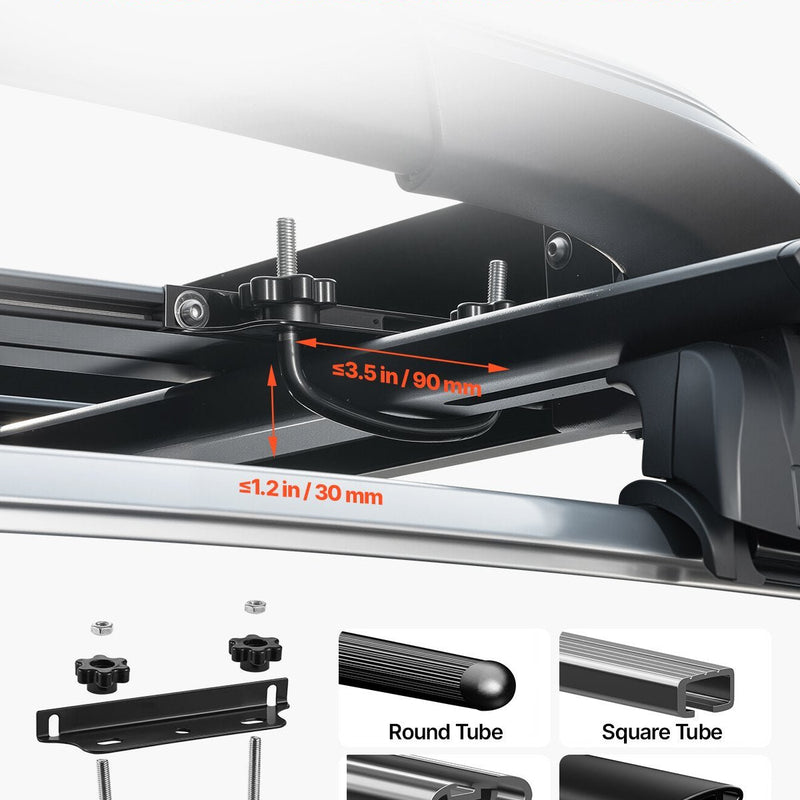 VEVOR jumta bagāžnieka grozs 1219 × 1016 × 142 mm, universāls auto jumta bagāžas turētājs no pretrūsas leģētā tērauda ar vēja deflektoru un 104 mm augstām malām, slodze līdz 68 kg, piemērots SUV un vieglajām automašīnām - ZEMLETES.LV