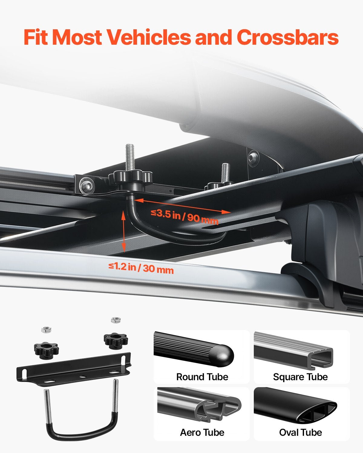 VEVOR jumta bagāžnieka grozs 1219 × 1016 × 142 mm, universāls auto jumta bagāžas turētājs no pretrūsas leģētā tērauda ar vēja deflektoru un 104 mm augstām malām, slodze līdz 68 kg, piemērots SUV un vieglajām automašīnām - ZEMLETES.LV