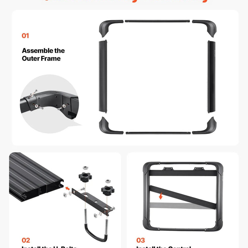 VEVOR jumta bagāžnieka grozs 1219 × 1016 × 142 mm, universāls auto jumta bagāžas turētājs no pretrūsas leģētā tērauda ar vēja deflektoru un 104 mm augstām malām, slodze līdz 68 kg, piemērots SUV un vieglajām automašīnām - ZEMLETES.LV