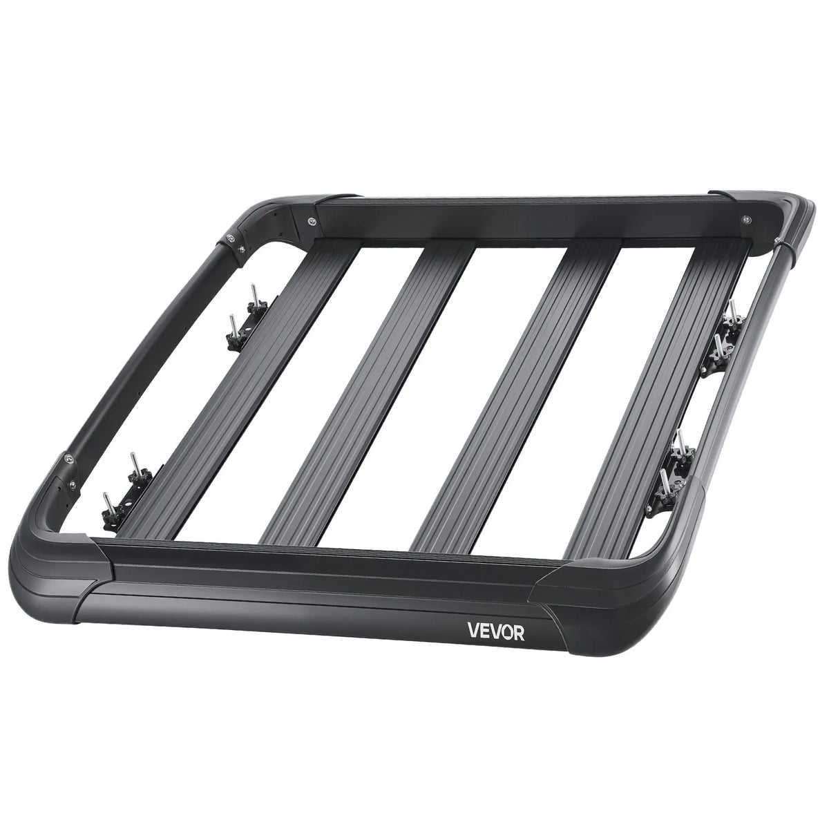 VEVOR jumta bagāžnieka grozs 1219 × 1016 × 142 mm, universāls auto jumta bagāžas turētājs no pretrūsas leģētā tērauda ar vēja deflektoru un 104 mm augstām malām, slodze līdz 68 kg, piemērots SUV un vieglajām automašīnām - ZEMLETES.LV