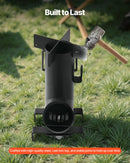 VEVOR kempinga raķešu krāsns, pārnēsājama malkas krāsns ar pārnēsāšanas somu, izgatavota no oglekļa tērauda, piemērota malkas, zariņu un skaliņu dedzināšanai, ideāla āra gatavošanai, kempingam un sildīšanai, melna krāsa