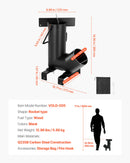 VEVOR kempinga raķešu krāsns, pārnēsājama malkas krāsns ar pārnēsāšanas somu, izgatavota no oglekļa tērauda, piemērota malkas, zariņu un skaliņu dedzināšanai, ideāla āra gatavošanai, kempingam un sildīšanai, melna krāsa