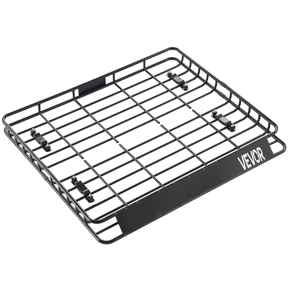 VEVOR jumta bagāžnieka grozs 1092 × 1270 × 104 mm, universāls auto jumta bagāžas turētājs no pretrūsas leģētā tērauda ar vēja deflektoru un 104 mm augstām malām, slodze līdz 68 kg, piemērots SUV un vieglajām automašīnām - ZEMLETES.LV