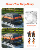 VEVOR jumta bagāžnieka grozs 1295 × 914 × 104 mm ar 1120 × 870 × 260 mm kravas somu, universāls auto jumta bagāžas turētājs ar tīklu un spriegošanas siksnām, slodze līdz 90,7 kg, piemērots SUV, kravas un vieglajām automašīnām