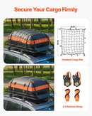 VEVOR jumta bagāžnieka grozs 1626 × 991 × 104 mm ar 1120 × 870 × 260 mm kravas somu, universāls auto jumta bagāžas turētājs ar tīklu un spriegošanas siksnām, slodze līdz 113,4 kg, piemērots SUV, kravas un vieglajām automašīnām - ZEMLETES.LV