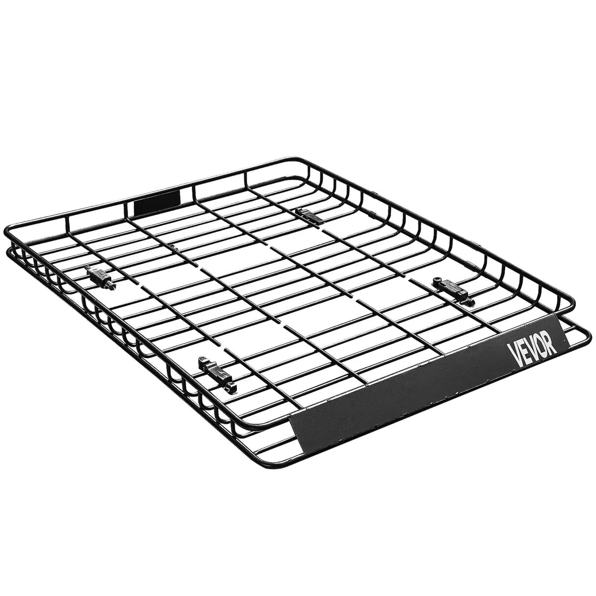 VEVOR jumta bagāžnieka grozs 1626 × 1270 × 104 mm ar diviem 900 × 1000 mm kravas tīkliem, universāls auto jumta bagāžas turētājs no pretrūsas leģētā tērauda ar 104 mm augstām malām, slodze līdz 68 kg, piemērots SUV, kravas un vieglajām automašīnām - ZEMLETES.LV