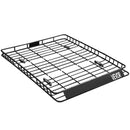 VEVOR jumta bagāžnieka grozs 1626 × 1270 × 104 mm ar diviem 900 × 1000 mm kravas tīkliem, universāls auto jumta bagāžas turētājs no pretrūsas leģētā tērauda ar 104 mm augstām malām, slodze līdz 68 kg, piemērots SUV, kravas un vieglajām automašīnām - ZEMLETES.LV
