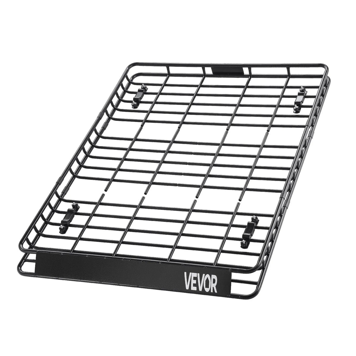 VEVOR jumta bagāžnieka grozs 1626 × 1270 × 104 mm ar diviem 900 × 1000 mm kravas tīkliem, universāls auto jumta bagāžas turētājs no pretrūsas leģētā tērauda ar 104 mm augstām malām, slodze līdz 68 kg, piemērots SUV, kravas un vieglajām automašīnām - ZEMLETES.LV