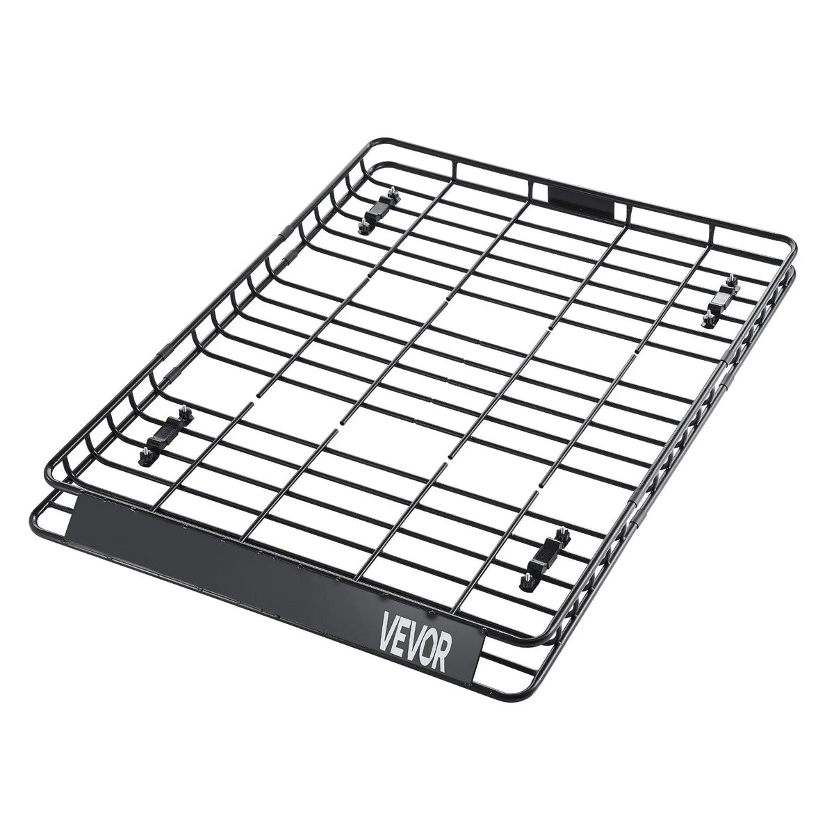VEVOR jumta bagāžnieka grozs 1626 × 1270 × 104 mm ar diviem 900 × 1000 mm kravas tīkliem, universāls auto jumta bagāžas turētājs no pretrūsas leģētā tērauda ar 104 mm augstām malām, slodze līdz 68 kg, piemērots SUV, kravas un vieglajām automašīnām - ZEMLETES.LV