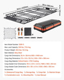 VEVOR jumta bagāžnieka grozs 2134 × 991 × 104 mm ar kravas somu, tīklu un spriegošanas siksnām, universāls auto jumta bagāžas turētājs, slodze līdz 113,4 kg, piemērots SUV, kravas un vieglajām automašīnām - ZEMLETES.LV