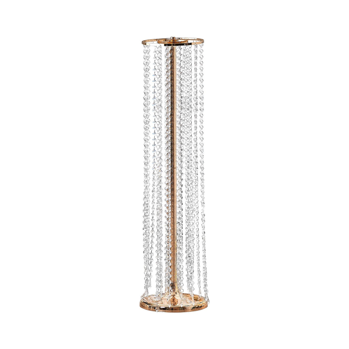 VEVOR 4 Pieces 90 cm Tall Crystal Flower Stands, Gold Metal Vases, Ideal for Weddings and Parties