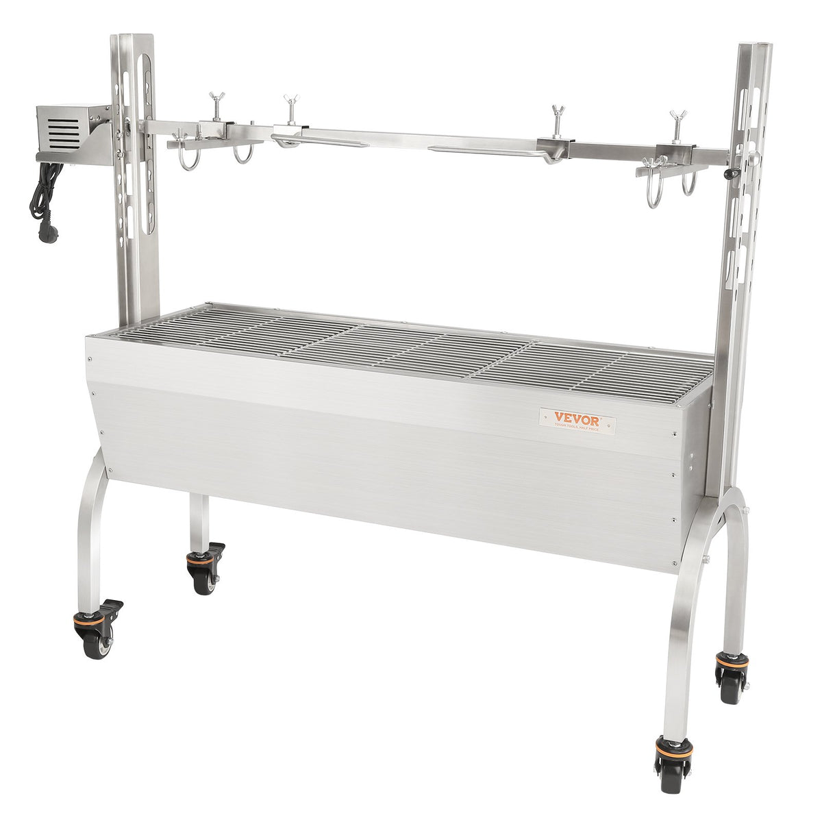 VEVOR rotējošais BBQ grils - 50W elektriskais cepšanas grils veselai cūkai, jēram un vistai, MAX slodze 41 kg