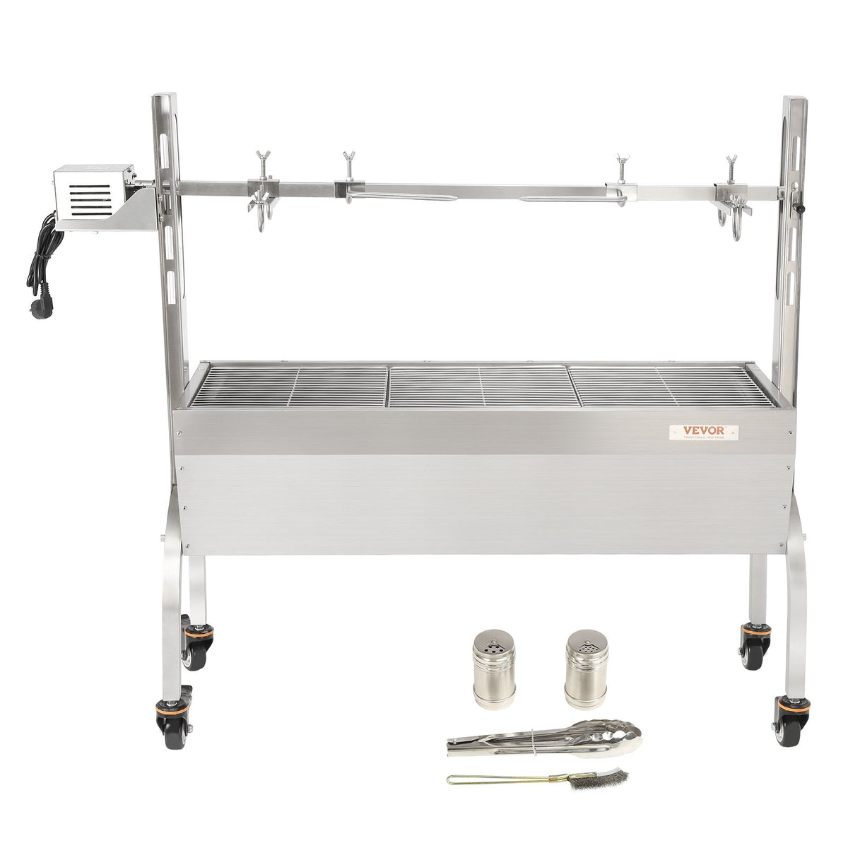 VEVOR rotējošais BBQ grils - 50W elektriskais cepšanas grils veselai cūkai, jēram un vistai, MAX slodze 41 kg