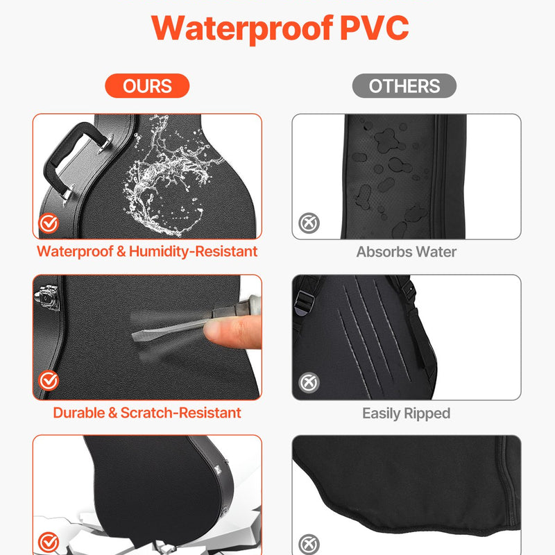 VEVOR elektriskās ģitāras cietais koferis, 105 cm, ar slēdzeni un atslēgu, piemērots Les Paul ģitārām