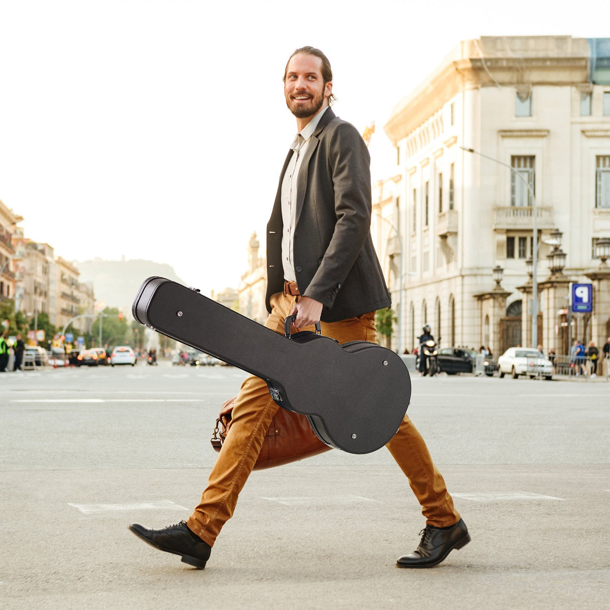VEVOR elektriskās ģitāras cietais futrālis 105 cm ar slēdzeni un atslēgu, Les Paul tipa ģitārām