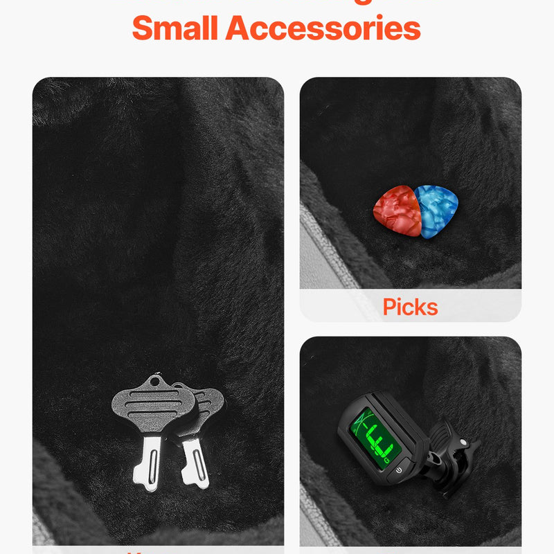 VEVOR akustiskās ģitāras cietais koferis, 110 cm, ar slēdzeni un atslēgām, piemērots akustiskajai ģitārai