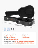 VEVOR akustiskās ģitāras cietais koferis, 110 cm, ar slēdzeni un atslēgām, piemērots akustiskajai ģitārai