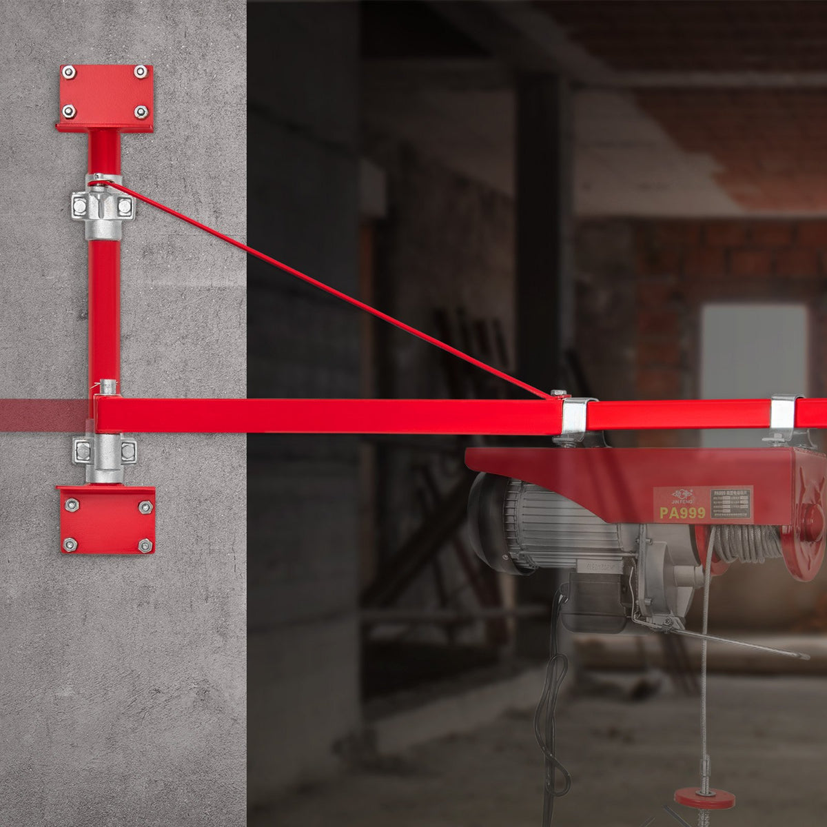 VEVOR elektriskā pacēlāja atbalsta roka, 300 kg, 180° rotējoša, tērauda rāmis