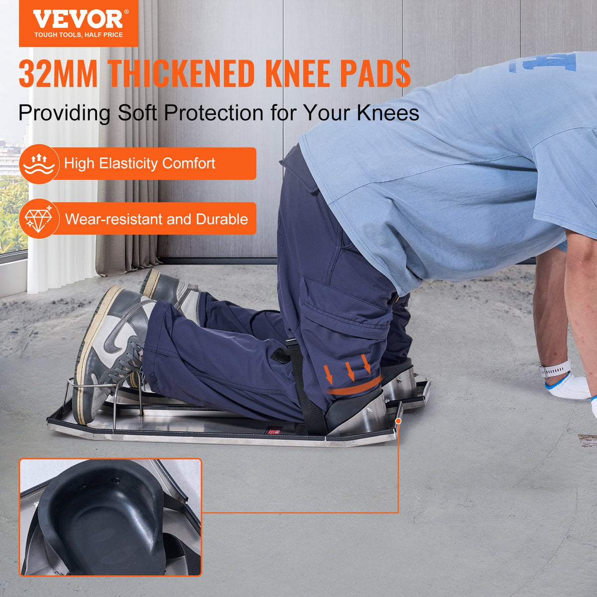 VEVOR 70 × 20 cm Stainless Steel Edge Guards with Fastening Straps for Concrete and Cement Finishing Work